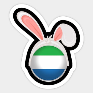 happy easter Sierra Leone bunny ears flag cute designs Sticker